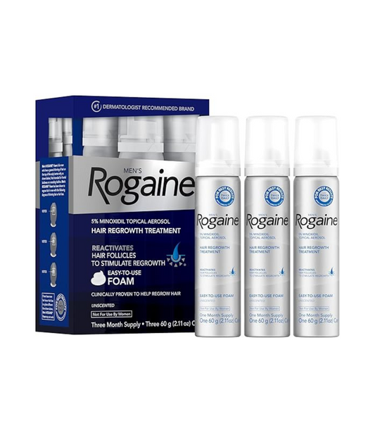 Rogaine Men's 5 Pure Minoxidil Foam for Hair Loss and Regrowth (3-Month Supply)